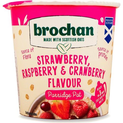 Brochan Strawberry Raspberry & Cranberry Flavour Porridge Pot (65g