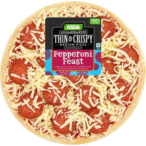 ASDA Medium Stonebaked Thin & Crispy Pepperoni Feast (Typically 354g