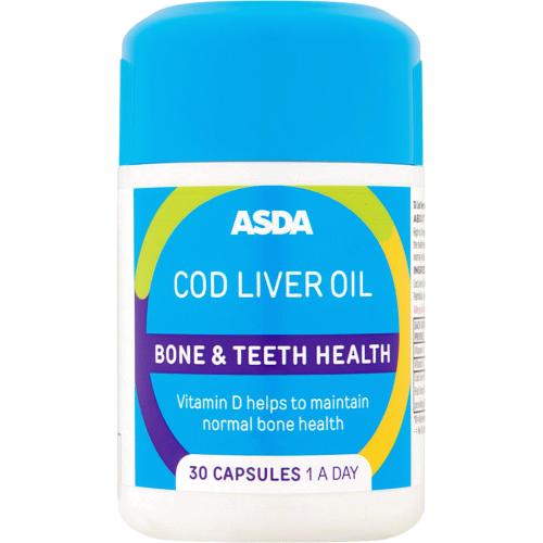 ASDA Cod Liver Oil Bone & Teeth Health Capsules (30) Compare Prices