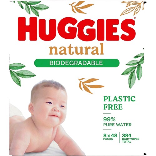 Huggies Natural Biodegradable Baby Wipes 48 sheets x (3) Compare