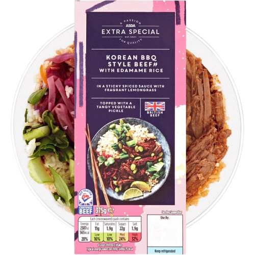 ASDA Extra Special Korean BBQ Style Beef with Edamame Rice (375g