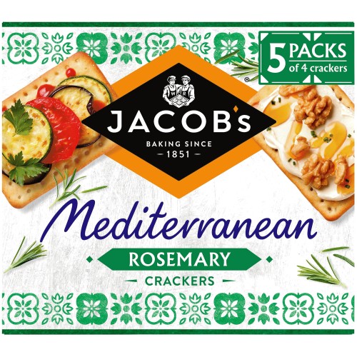 Jacob's Mediterranean Rosemary Crackers (5 x 190g) Compare Prices