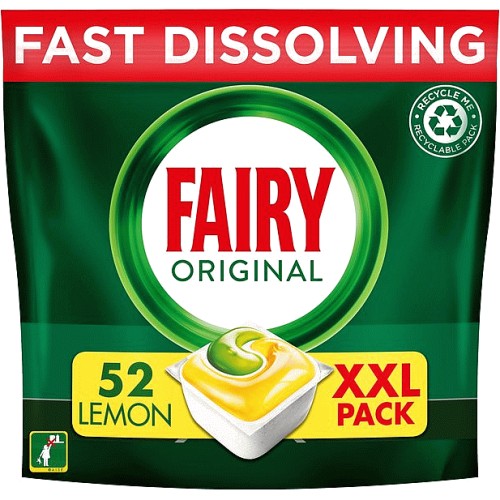 Fairy Original All In One Lemon Dishwasher Tablets (52) Compare