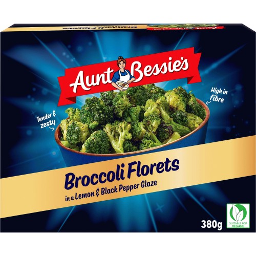 Aunt Bessie's Lemon & Black Pepper Broccoli Florets (380g) Compare
