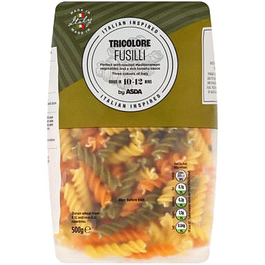 ASDA Tricolore Fusilli (500g) Compare Prices & Where To Buy Trolley.co.uk