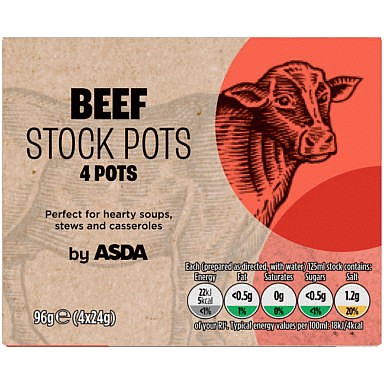 ASDA Beef Stock Pots (4 x 24g, 96g) Compare Prices & Where To Buy