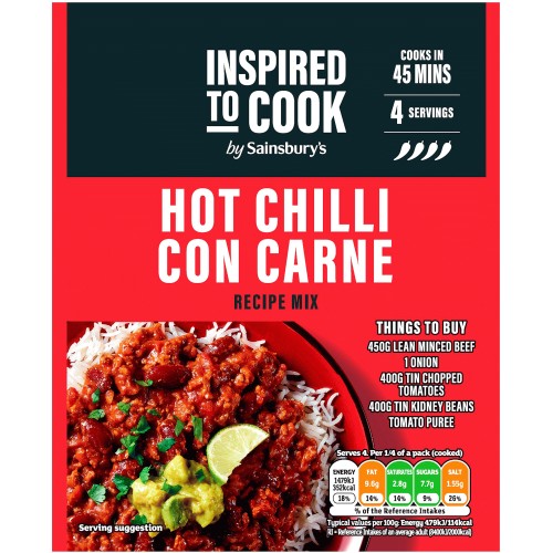 Sainsbury's Hot Chilli Con Carne Recipe Mix Inspired to Cook (41g