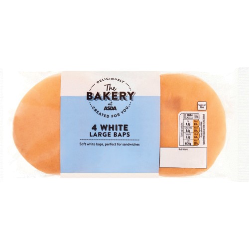 The BAKERY at ASDA 4 White Large Baps (4) Compare Prices & Where To