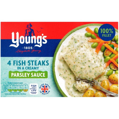 Young's 4 Cod Steaks in a Creamy Parsley Sauce (4 x 560g) Compare