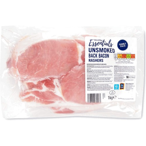 Everyday Essentials Unsmoked Back Bacon Bumper Pack (1kg) Compare