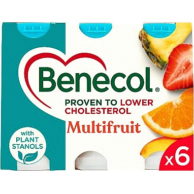 Benecol Multifruit Cholesterol Lowering Yogurt Drink (6 x 67.5g) Compare Prices & Where To Buy
