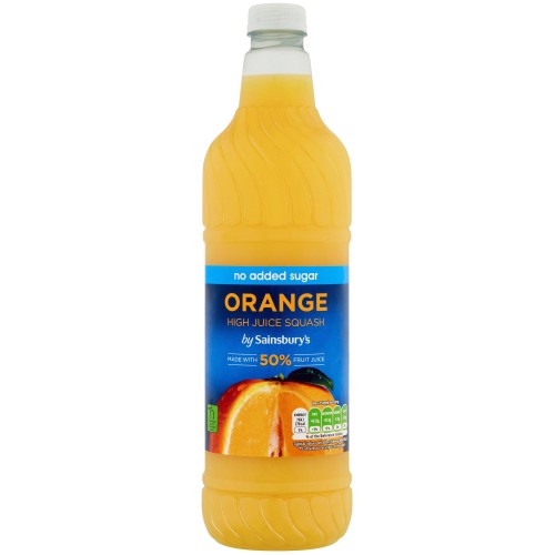 Sainsbury's High Juice Orange Squash No Added Sugar (1 Litre) Compare