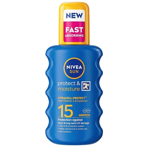 Nivea Sun Protect & Moisture Sunscreen Spray SPF 15 (200ml) Compare