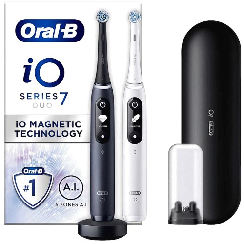 OralB iO7 Electric Toothbrushes Black & White Duo Pack Compare