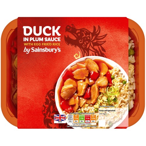 Sainsbury's Chinese Duck In Plum Sauce with Egg Fried Rice Ready Meal