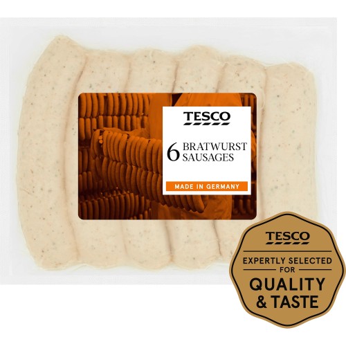 Tesco 6 Bratwurst Sausages (540g) Compare Prices & Where To Buy