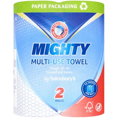 Sainsbury's Mighty MultiUse Towel 2 Rolls Compare Prices & Where To Buy Trolley.co.uk