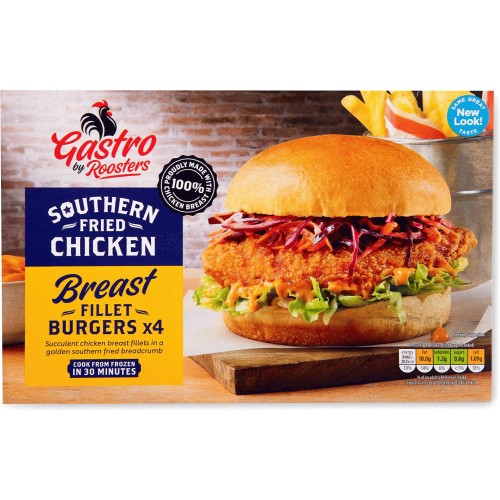 Roosters Gastro Southern Fried Chicken Breast Fillet Burgers (400g