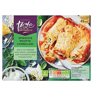 Sainsbury's Spinach Ricotta Cannelloni Taste the Difference Ready Meal