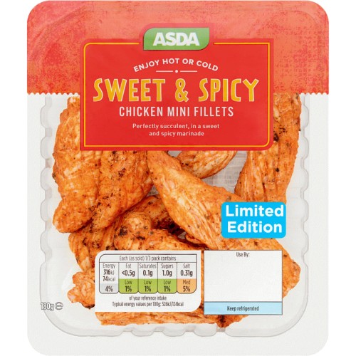 ASDA Limited Edition Sweet and Spicy Chicken Mini Fillets (180g) Compare Prices & Where To Buy