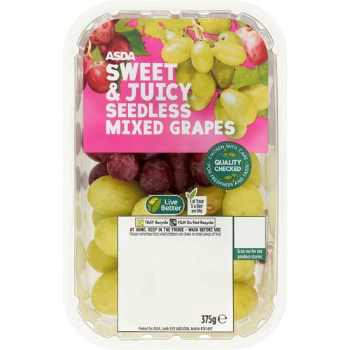 ASDA Sweet & Juicy Seedless Mixed Grapes (Colours may vary) (400g