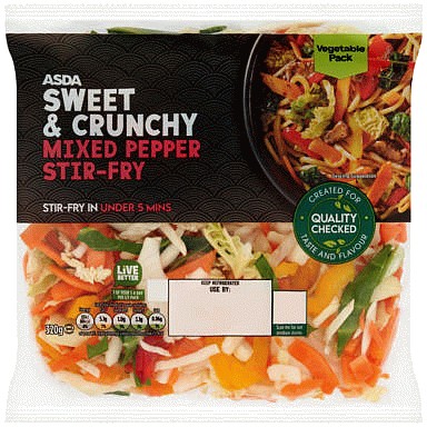 ASDA Sweet & Crunchy Mixed Pepper StirFry (320g) Compare Prices