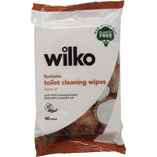Wilko Coconut Flushable Toilet Cleaning Wipes (40) Compare Prices