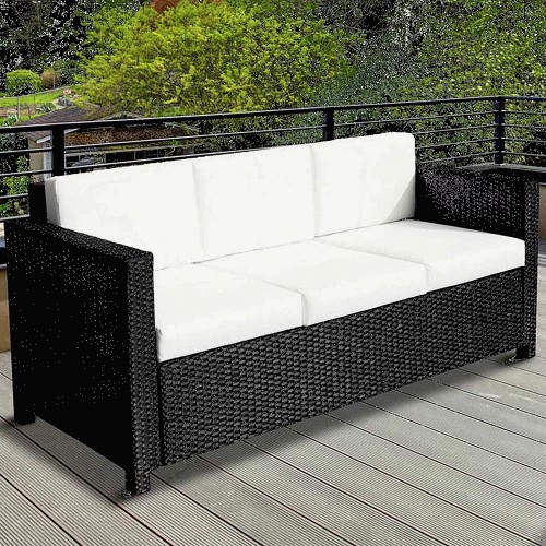 Outsunny 3 Seater Black Rattan Sofa Compare Prices & Where To Buy