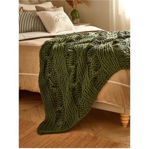 At Home with Stacey Solomon Green Cable Knit Throw 120150 Compare