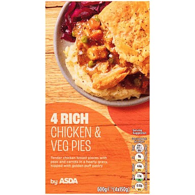 Birds Eye 4 Shortcrust Chicken Pies (4 x 620g) Compare Prices