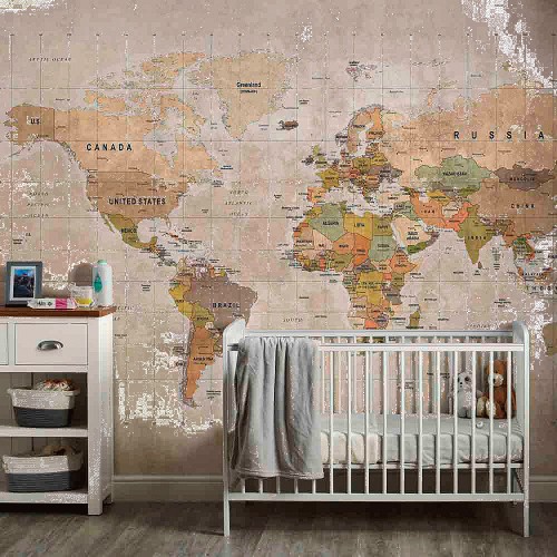 Grandeco World Map Textured Beige Wall Mural Compare Prices & Where