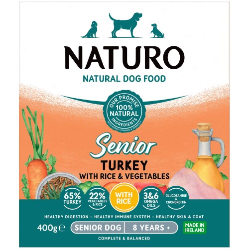 Naturo Senior Turkey Rice & Vegetable Dog Food Tray (400g) Compare Prices & Where To Buy