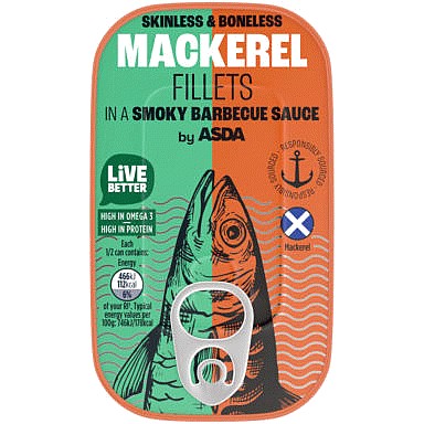 ASDA Mackerel Fillets in a Smoky Barbecue Sauce (125g) Compare Prices