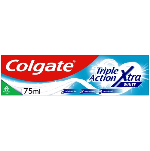 Colgate Triple Action Extra White Toothpaste Xtra Whitening (75ml