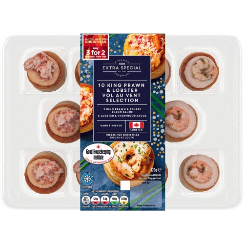 ASDA Extra Special 10 King Prawn & Lobster Vol Au Vent Selection (170g
