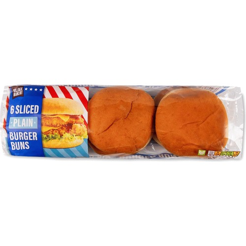Village Bakery White Sliced Burger Buns (6 x 300g) Compare Prices
