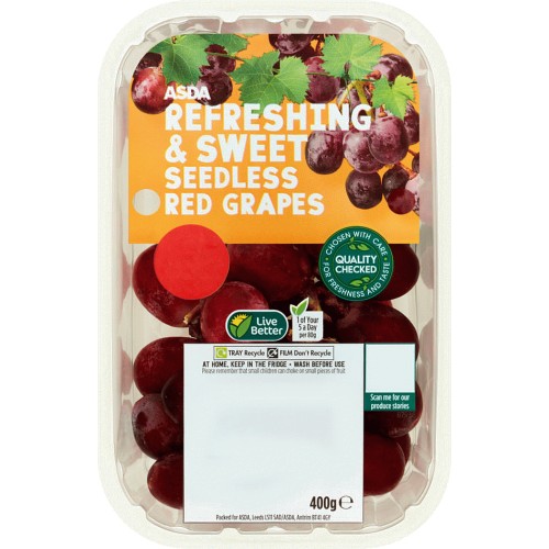 ASDA Refreshing & Sweet Seedless Red Grapes (400g) Compare Prices & Where To Buy Trolley.co.uk