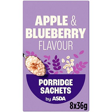 ASDA Apple and Blueberry Flavour Porridge Oats (8 x 36g) Compare