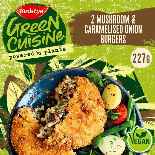 Birds Eye 2 Green Cuisine Vegan Mushroom & Caramelised Onion Burgers