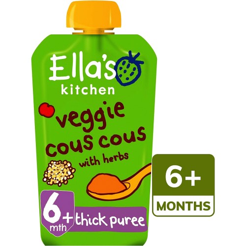 Ella's Kitchen Veggie Cous Cous with Herbs Organic Puree Pouch 6 mths+