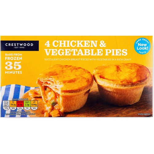 Birds Eye 4 Shortcrust Chicken Pies (4 x 620g) Compare Prices