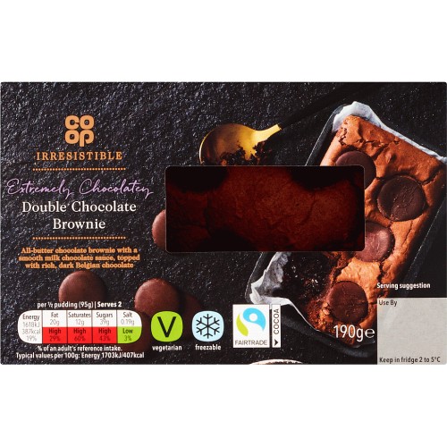 Coop Irresistible Extremely Chocolatey Double Chocolate Brownie (190g