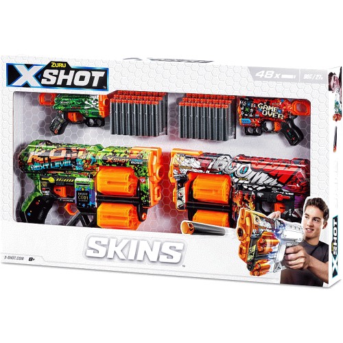 Zuru XShot Skins Double Dread Double Menace Dart Blaster Combo Pack (48 Darts) Compare Prices