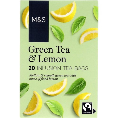 M&S Fairtrade Green Tea with Lemon Tea Bags (20) Compare Prices