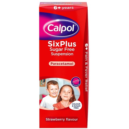 Calpol Six Plus SugarFree Suspension 6+ Years Strawberry (200ml