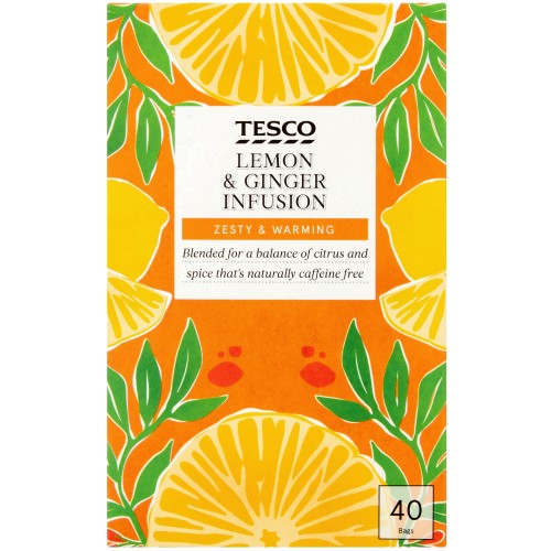 Tesco Lemon & Ginger 40 Tea Bags (80g) Compare Prices & Where To Buy Trolley.co.uk