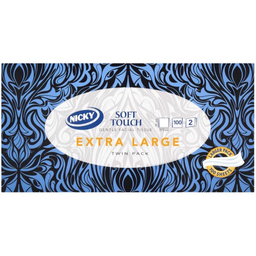 Nicky Soft Touch Gentle Facial Tissues Extra Large Twin Pack Compare