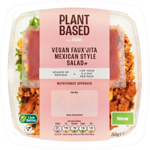 ASDA Plant Based Vegan Faux'jita Mexican Style Salad (260g) Compare