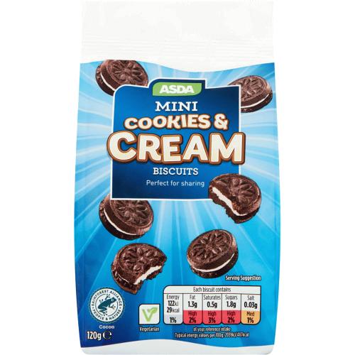 ASDA Mini Cookies & Cream Biscuits (120g) Compare Prices & Where To Buy Trolley.co.uk