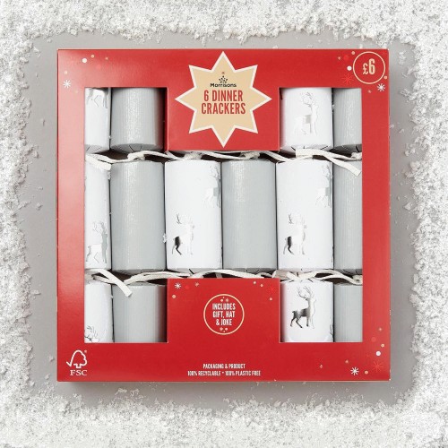 Morrisons Silver Dinner Christmas Crackers (6) Compare Prices & Where To Buy Trolley.co.uk